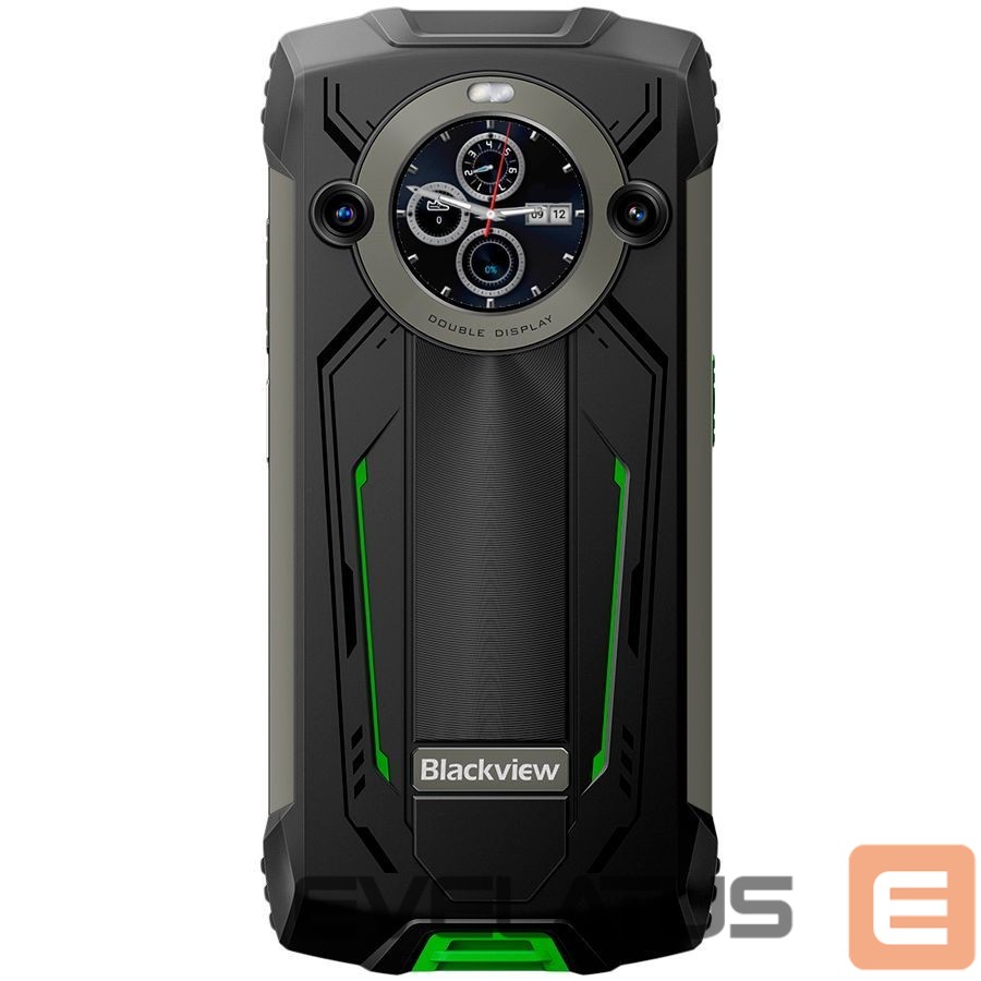 Išmanusis telefonas Blackview Rugged BV8200 LTE 6.5-inch FHD+IPS 1080x2400 120Hz Corning 3th + 1.3-inch 360x360 12+256GB MT8781 Octa-core 2.2GHz 8800mAh NO Charger CAM Front 32MP Rear 50+13MP IP68/IP69K/MIL-STD-810H NFC Fingerprint Green