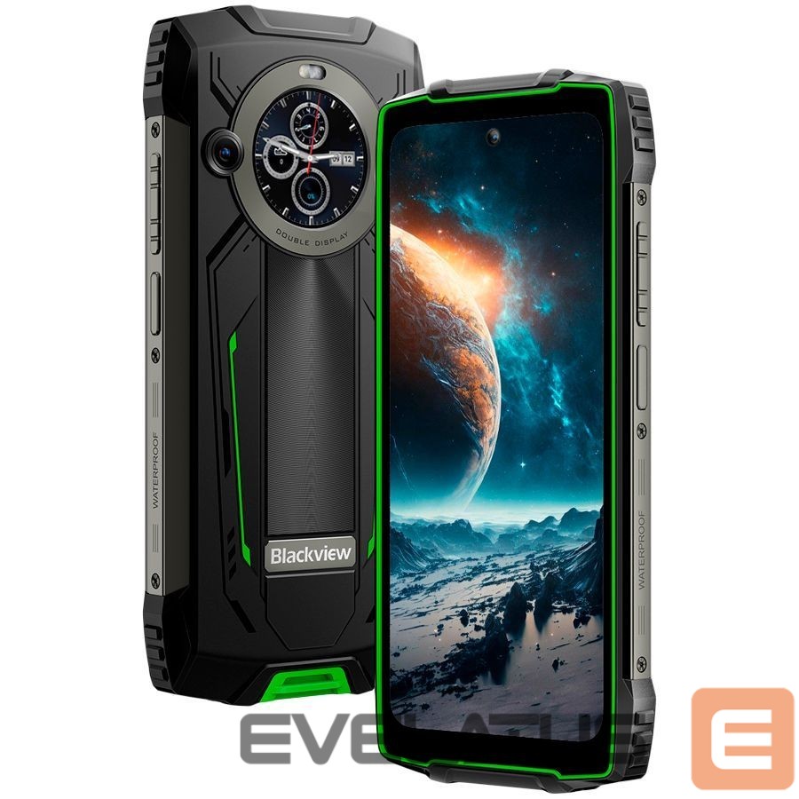 Išmanusis telefonas Blackview Rugged BV8200 LTE 6.5-inch FHD+IPS 1080x2400 120Hz Corning 3th + 1.3-inch 360x360 12+256GB MT8781 Octa-core 2.2GHz 8800mAh NO Charger CAM Front 32MP Rear 50+13MP IP68/IP69K/MIL-STD-810H NFC Fingerprint Green