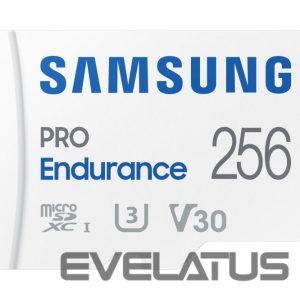 Atminties kortelės Samsung  PRO Endurance MB-MJ256KA/EU 256 GB, MicroSD Memory Card, Flash memory class U3, V30, Class 10, SD adapter 