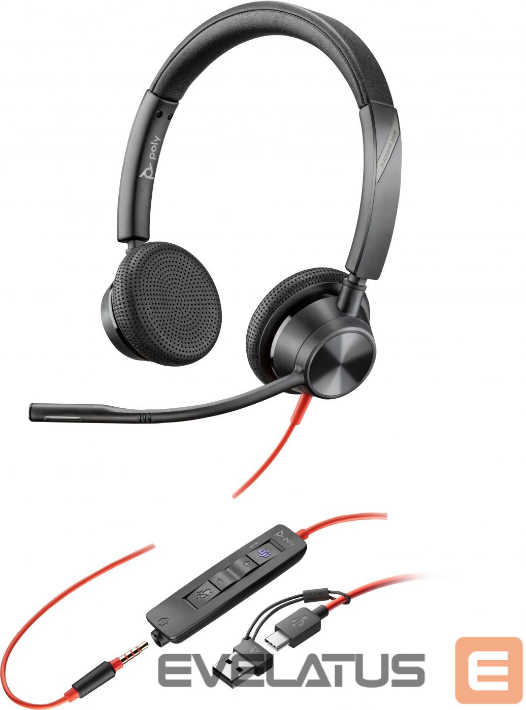 Aksesuarai kompiuterinei technikai HP HP Poly BW 3325 -M USB-C HS +USB-C/A