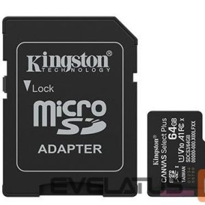Kitas kompiuterio priedas Kingston  MEMORY MICRO SDXC 64GB UHS-I/W/ADAPTER SDCS3/64GB 