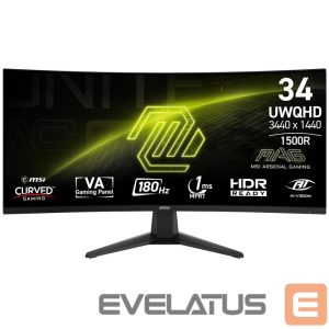 Monitoriai MSI  LCD Monitor||MAG 346CQ|34"|Gaming/Curved|Panel VA|3440x1440|16:9|180 Hz|1 ms|MAG346CQ 