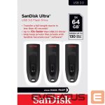 USB atmintinė SANDISK BY WESTERN DIGITAL  MEMORY DRIVE FLASH USB3 64GB/3PK SDCZ48-064G-G46T 