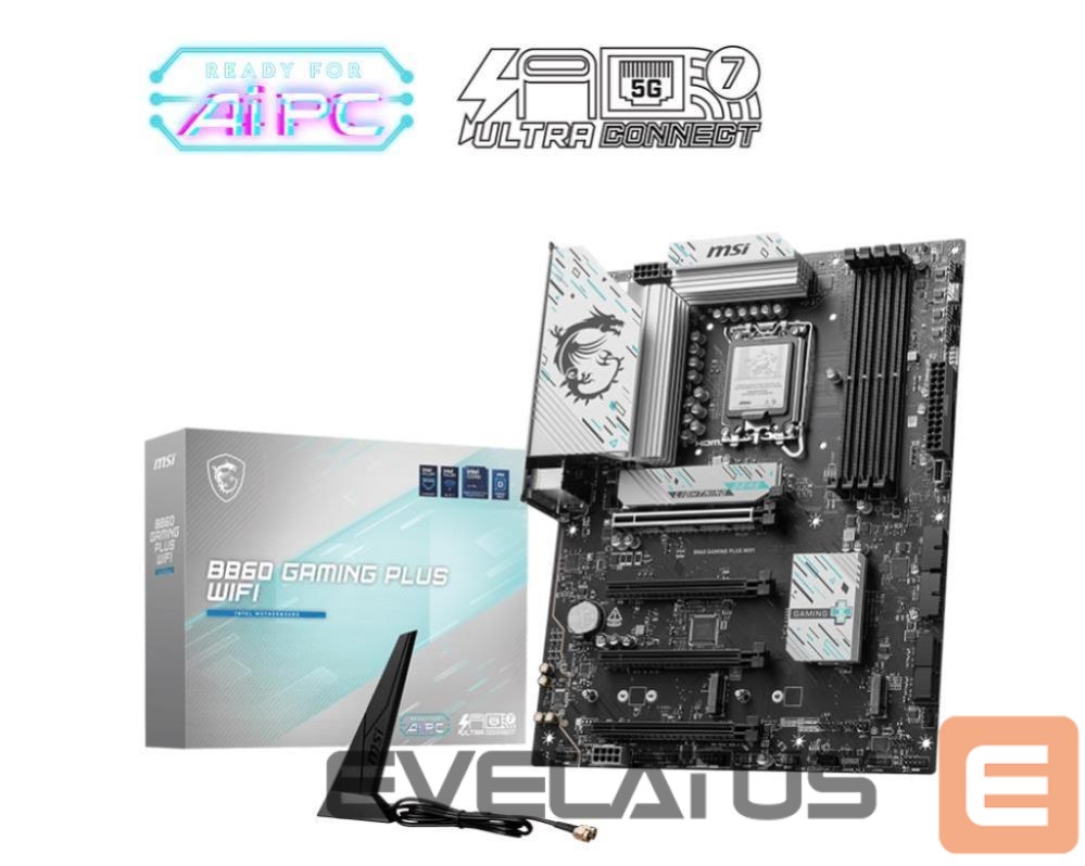 Intel procesoriaus pagrindinė plokštė MSI Mainboard||Intel B860 Express|LGA1851|Memory DDR5|Memory slots 4|B860GAMINGPLUSWIFI