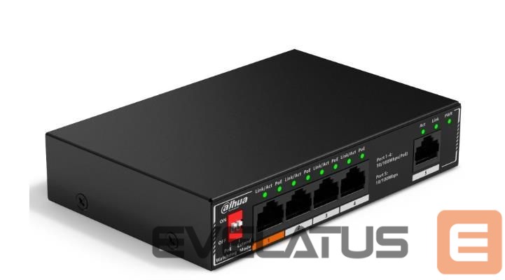 Jungikliai DAHUA Switch||PoE ports 4|60 Watts|SF1005P