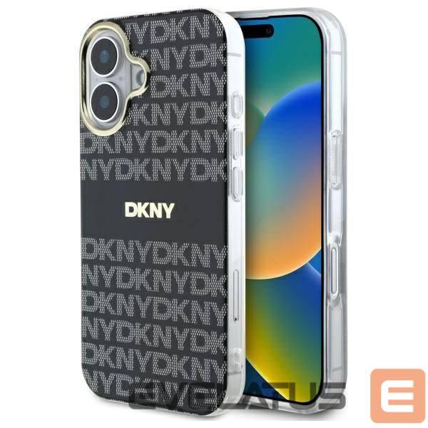 Kitos prekės DKNY DKNY Repeat Texture Pattern With Stripe iPhone 16 Case - Black