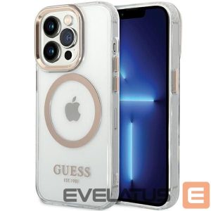 Kitos prekės Guess  Guess Metal Outline Magsafe iPhone 15 Pro Max Case - Gold 