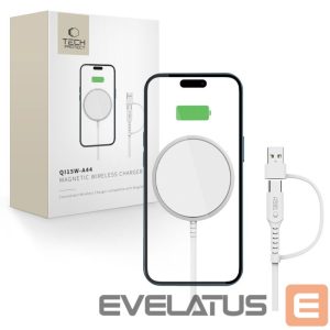 Kitos prekės Tech-Protect  Tech-Protect QI15W-A44 Magnetic Wireless Charger with MagSafe - White 