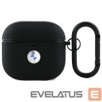 Kitos prekės BMW  BMW BMA4SSLBK AirPods 4 cover black/black Geniune Leather Silver Logo 
