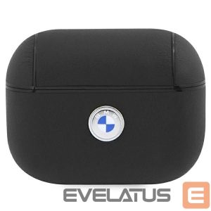 Kitos prekės BMW  BMW BMAP2SSLBK AirPods Pro 2 (2022/2023) cover black/black Geniune Leather Silver Logo 