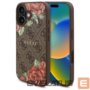 Kitos prekės Guess  Guess GUHMP16SP4ROPEMCW iPhone 16 6.1" brown/brown hardcase 4G Flowers Print MagSafe 