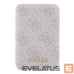 Kitos prekės Guess  Guess Powerbank inductive 15W GUPB5FP4EMGP 5000mAh pink/pink 4G Leather Metal Logo MagSafe 