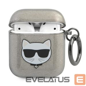 Kitos prekės Karl Lagerfeld  Karl Lagerfeld KLA2UCHGK AirPods 1/2 cover black/black Glitter Choupette 