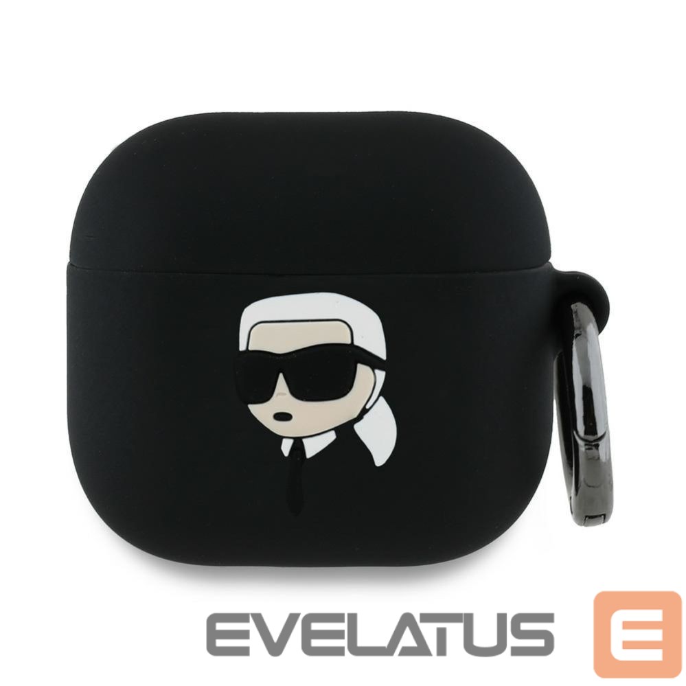 Kitos prekės Karl Lagerfeld Karl Lagerfeld Silicone Karl Head 3D Case for AirPods 4 - Black