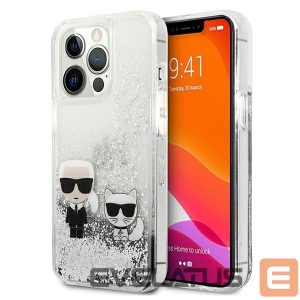 Kitos prekės Karl Lagerfeld  Karl Lagerfeld Liquid Glitter Karl&Choupette case for iPhone 13 Pro Max 6.7" - silver 
