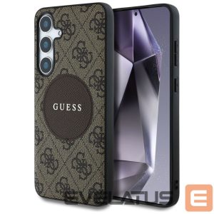 Kitos prekės Guess  Guess 4G Round Patch Classic Logo MagSafe Case for Samsung Galaxy S25 Plus Brown 