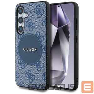 Kitos prekės Guess  Guess 4G Round Patch Classic Logo MagSafe case for Samsung Galaxy S25 Plus blue 