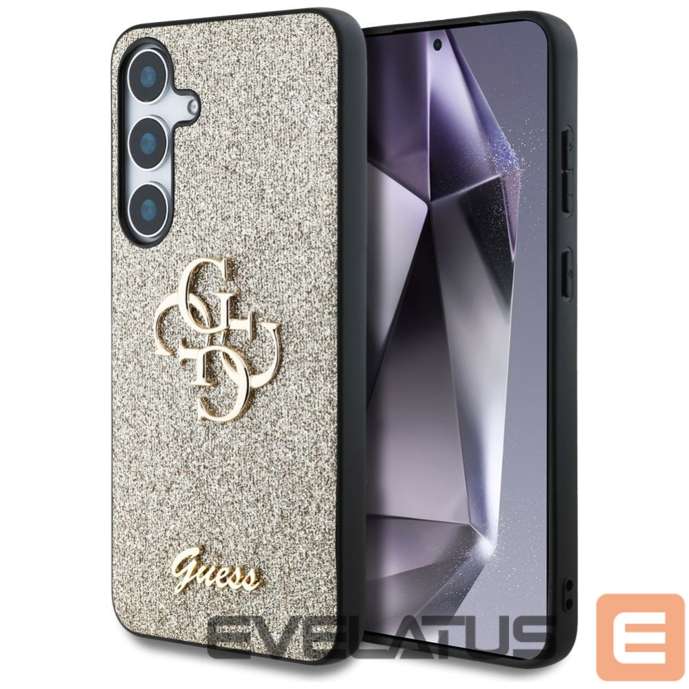 Kitos prekės Guess Guess Fixed Glitter Big 4G Metal Logo case for Samsung Galaxy S25 Plus gold