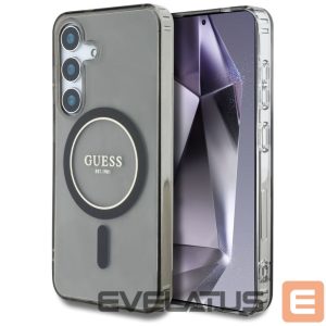 Kitos prekės Guess  Guess Glitter Circle Classic Logo MagSafe case for Samsung Galaxy S25 black 