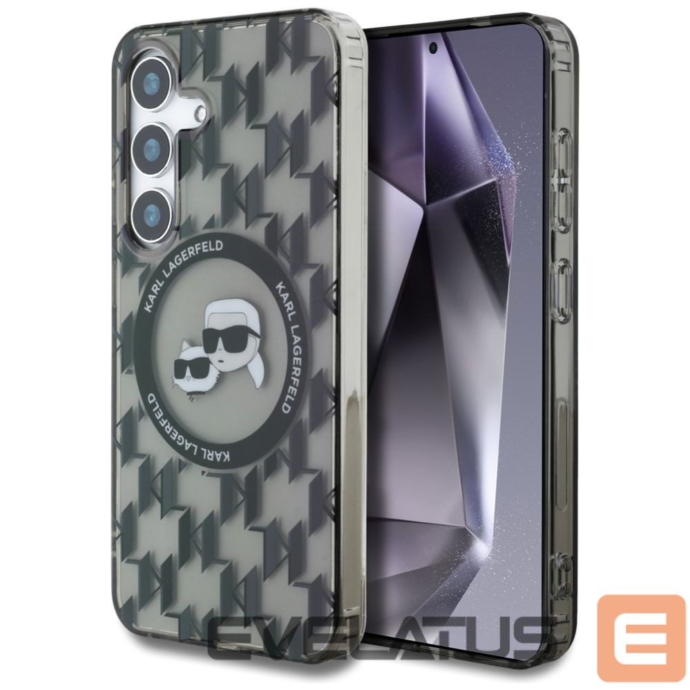 Kitos prekės Karl Lagerfeld Case Karl Lagerfeld Button Karl&Choupette Heads On KL Pattern MagSafe Samsung Galaxy S25 black