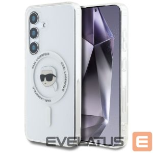 Kitos prekės Karl Lagerfeld  Case Karl Lagerfeld Button Karl Head Printed Logo MagSafe Samsung Galaxy S25 white 