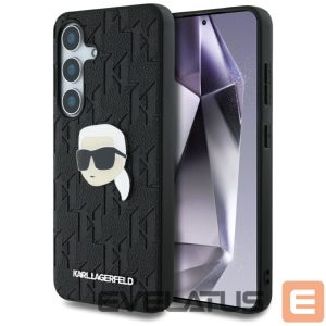 Kitos prekės Karl Lagerfeld  Karl Lagerfeld Leather Monogram Pin Logo Karl Head Samsung Galaxy S25 Case Black 