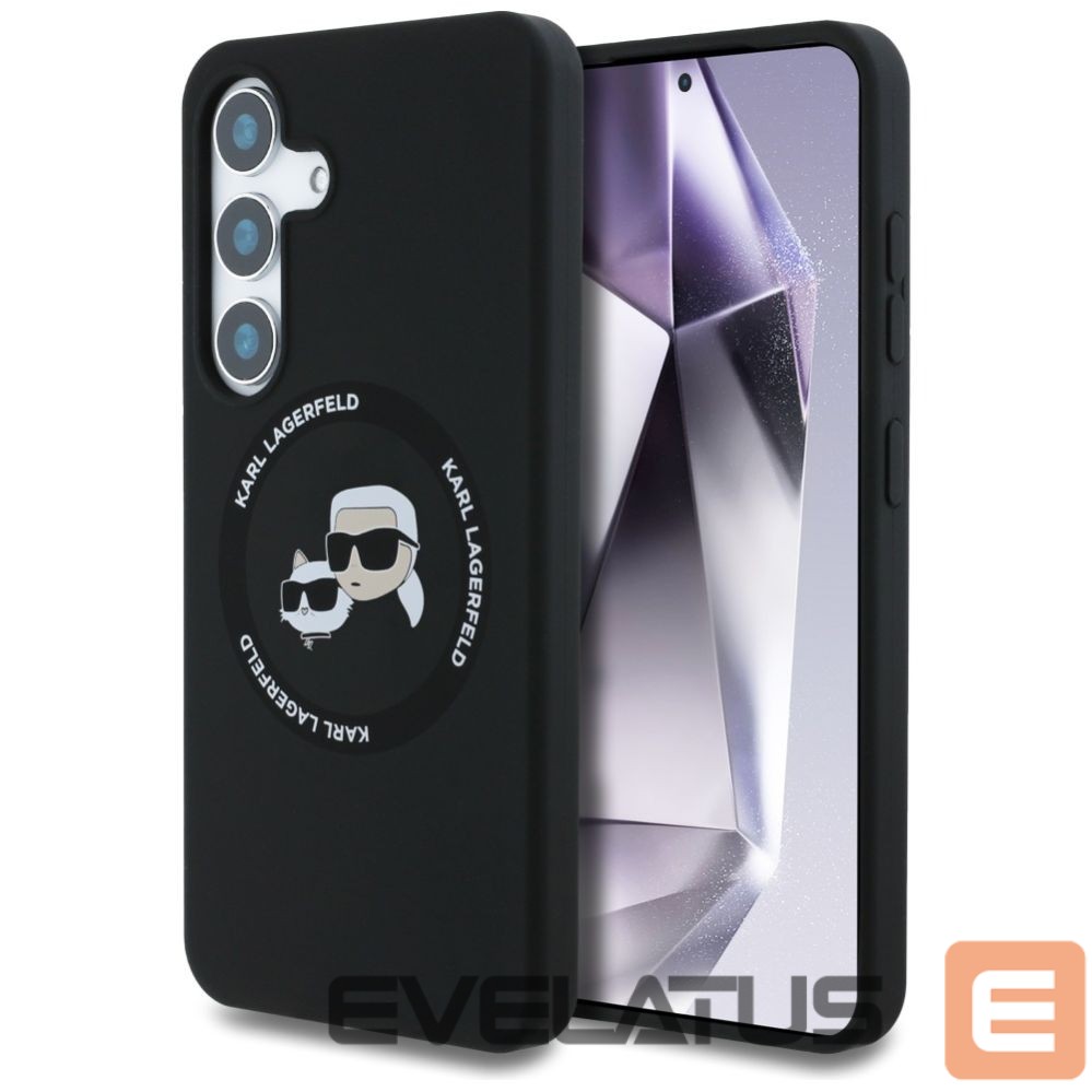 Kitos prekės Karl Lagerfeld Karl Lagerfeld Silicone Double Heads And Circle MagSafe Samsung Galaxy S25 case black