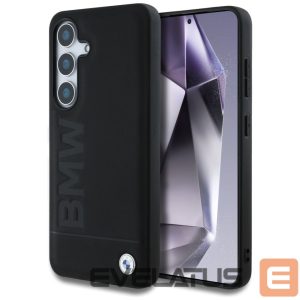 Kitos prekės BMW  BMW Leather Big Wordmark Case for Samsung Galaxy S25+ - Black 