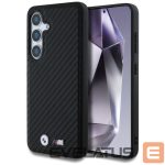 Kitos prekės BMW  BMW Leather Carbon MagSafe Case for Samsung Galaxy S25 - Black 