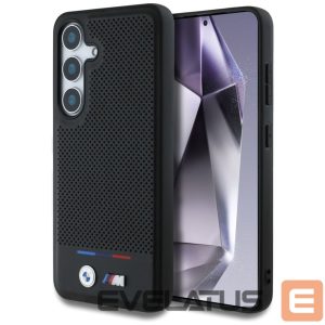 Kitos prekės BMW  BMW Leather Tricolor Stripe MagSafe Case for Samsung Galaxy S25 - Black 