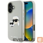 Kitos prekės Karl Lagerfeld  Karl Lagerfeld HC 3D Rubber Double Heads iPhone 16 Case - Beige 