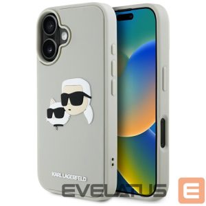 Kitos prekės Karl Lagerfeld  Karl Lagerfeld HC 3D Rubber Double Heads iPhone 16 Case - Beige 