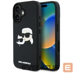 Kitos prekės Karl Lagerfeld  Karl Lagerfeld HC 3D Rubber Double Heads iPhone 16 Case - Black 