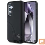 Kitos prekės Mercedes-Benz  Mercedes Leather Curved Stitches Case for Samsung Galaxy S25 - Black 