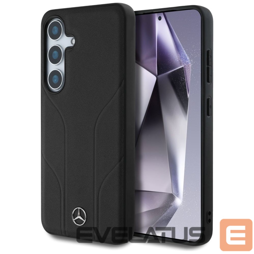 Kitos prekės Mercedes-Benz Mercedes Leather Debossed Lines MagSafe case for Samsung Galaxy S25+ - black