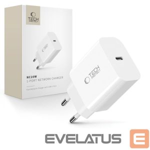 Kitos prekės Tech-Protect  Tech-Protect NC20W wall charger USB-C port - white 