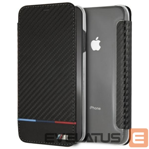 Kitos prekės BMW BMW Carbon Tricolor Stripe iPhone XS Max Case - Black