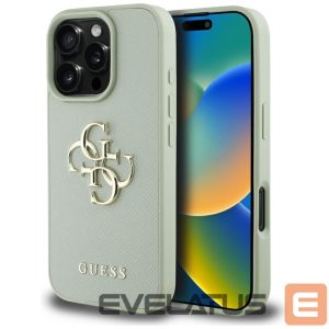 Kitos prekės Guess  Guess Grained Big 4G Logo Small Classic Logo case for iPhone 16 Pro Max - green 