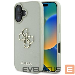Kitos prekės Guess  Guess Grained Big 4G Logo Small Classic Logo case for iPhone 16 - green 