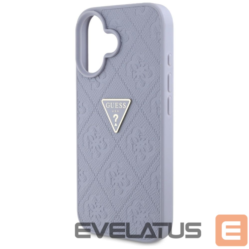 Kitos prekės Guess Guess Hot Stamp 4G Pattern Triangle Metal Logo iPhone 16 Case - Purple