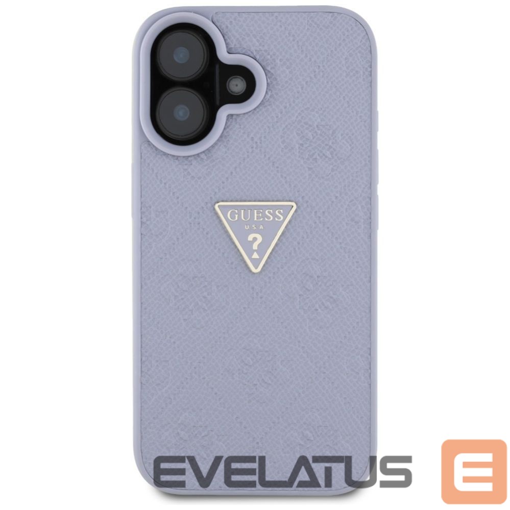 Kitos prekės Guess Guess Hot Stamp 4G Pattern Triangle Metal Logo iPhone 16 Case - Purple