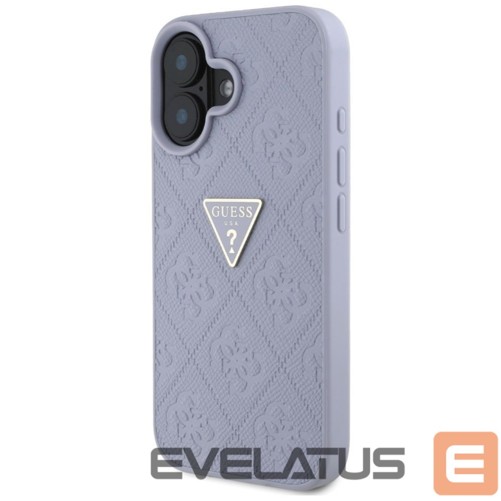 Kitos prekės Guess Guess Hot Stamp 4G Pattern Triangle Metal Logo iPhone 16 Case - Purple