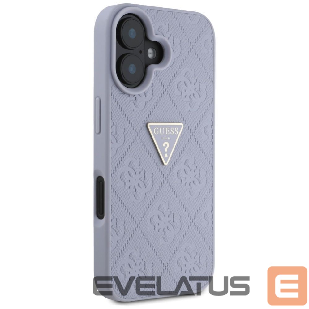 Kitos prekės Guess Guess Hot Stamp 4G Pattern Triangle Metal Logo iPhone 16 Case - Purple