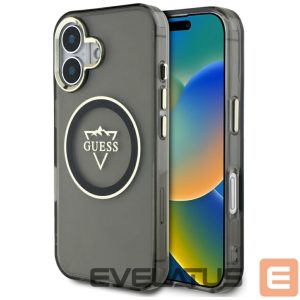 Kitos prekės Guess  Guess IML Metal Mountain Logo MagSafe case for iPhone 16 - black 