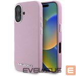 Kitos prekės Karl Lagerfeld  Karl Lagerfeld Saffiano Full Wrapped Elongated Metal Logo MagSafe iPhone 16 Case - Pink 