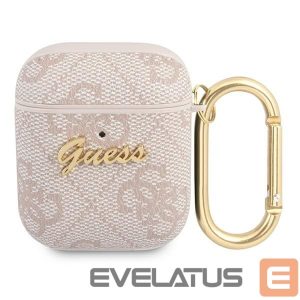 Kitos prekės Guess  Guess 4G Script Metal Collection Case for AirPods 1 / 2 - Pink 