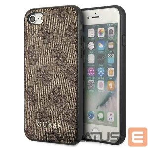 Kitos prekės Guess  Guess 4G Metal Gold Logo Case for iPhone SE 2022 / 2020 / 7 / 8 - Brown 