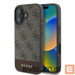 Kitos prekės Guess  Guess 4G Bottom Stripe Case for iPhone 16 Plus 6.7" - Brown 