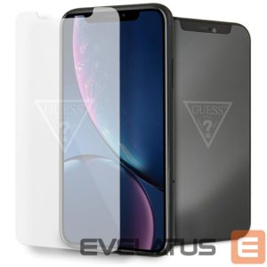 Kitos prekės Guess  Guess Invisible Logo Tempered Glass for iPhone Xr 