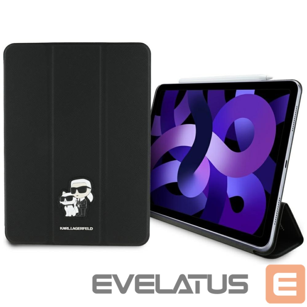 Kitos prekės Karl Lagerfeld Karl Lagerfeld Saffiano Magnetic Karl & Choupette iPad Air 11" 2024 Book Cover Case - Black